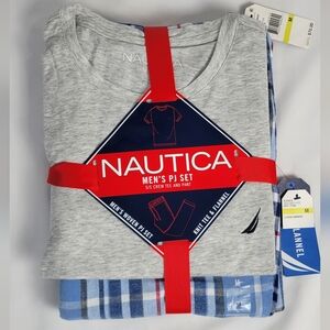 Nautica Men's Gray and Blue Pajama Set